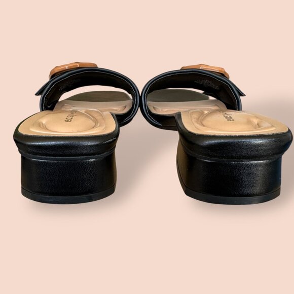 Easy‎ Spirit Womens Gatlin Slide Sandals Black Leather Comfort Low Heel Size 6.5 - Picture 4 of 7